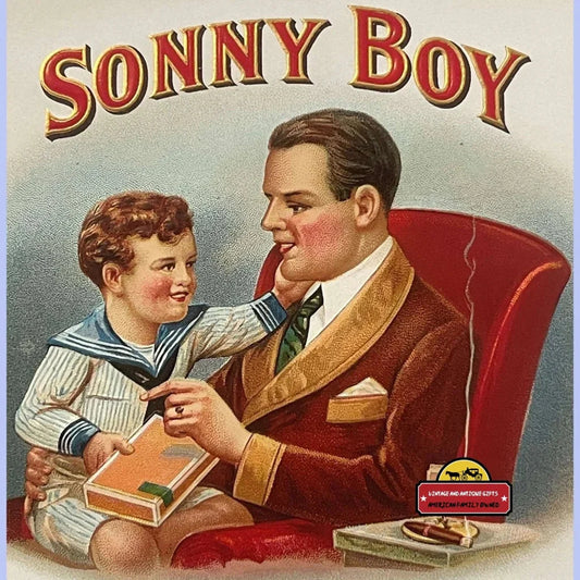 Rare Sonny Boy Embossed Cigar Label Bursts with Vintage Charm