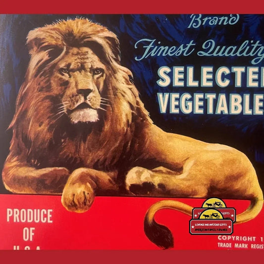 Roaring Antique Vintage Lion Crate Label Adds Timeless Charm