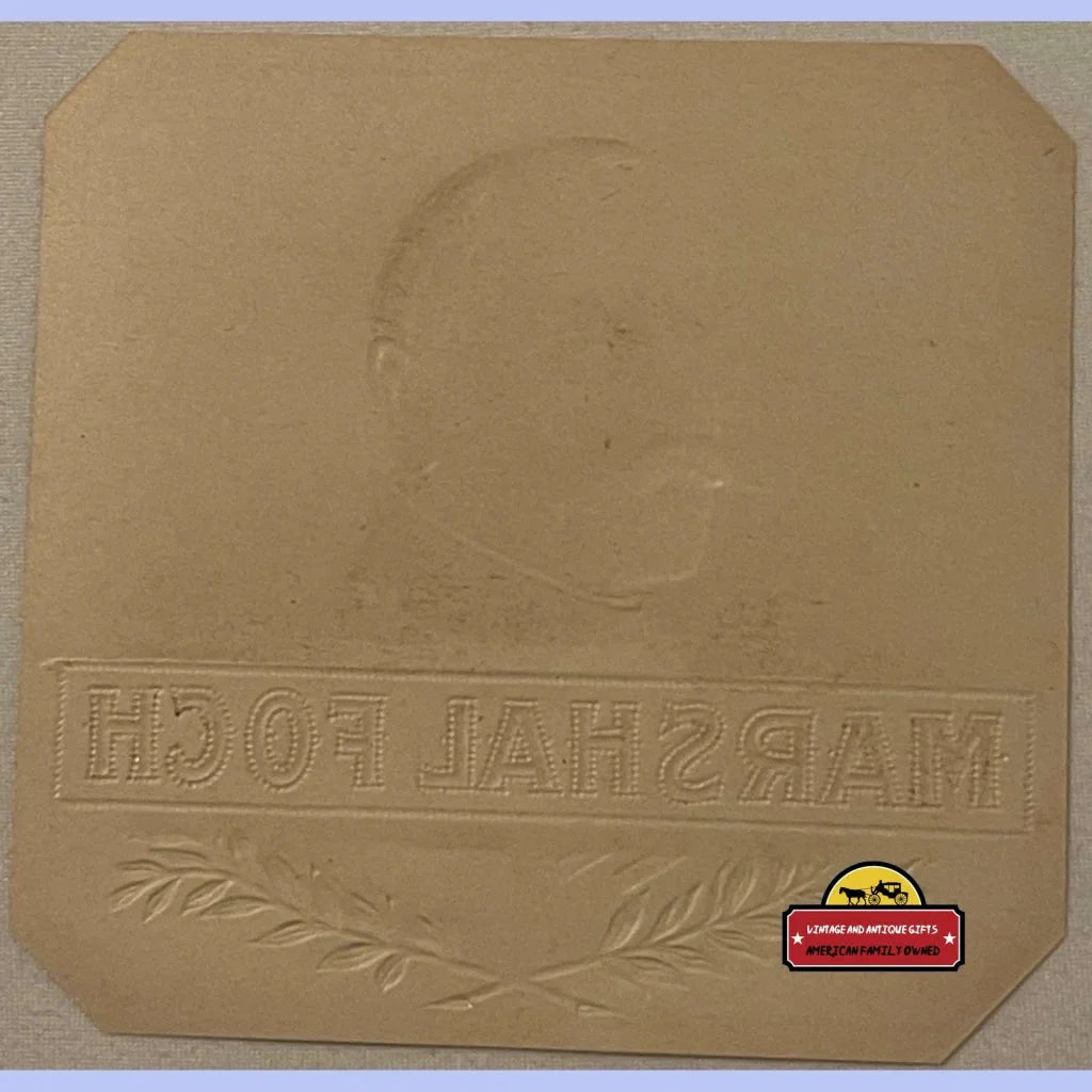 Rare WWI Embossed Cigar Label Honors French Hero Marshal Foch