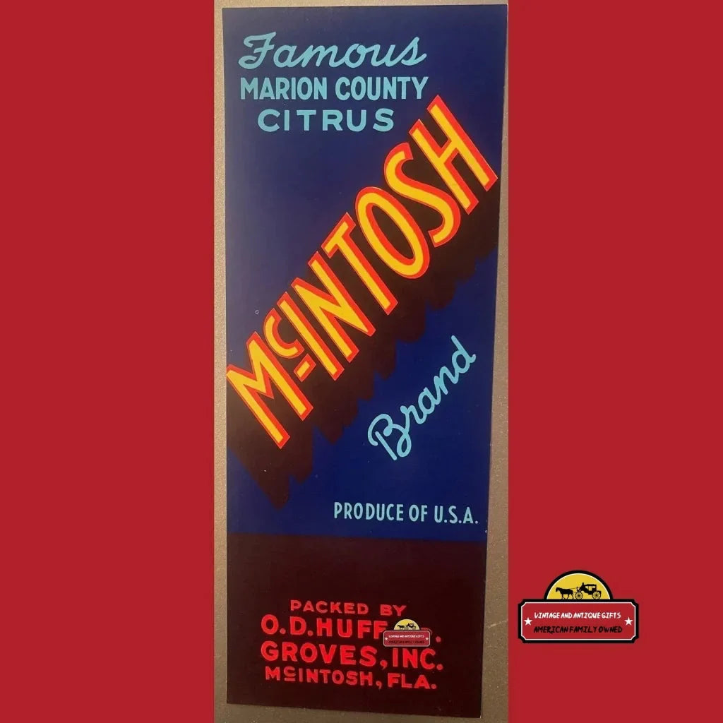Rare 1930s Mcintosh Crate Label Brings Florida Nostalgia Home