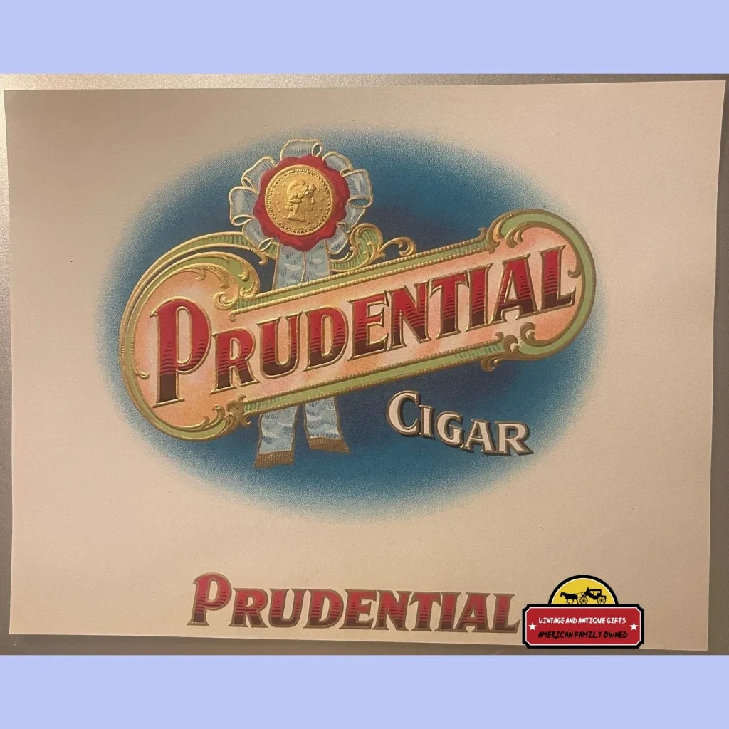 Rare Embossed Prudential Cigar Label Antique Vintage Collectible
