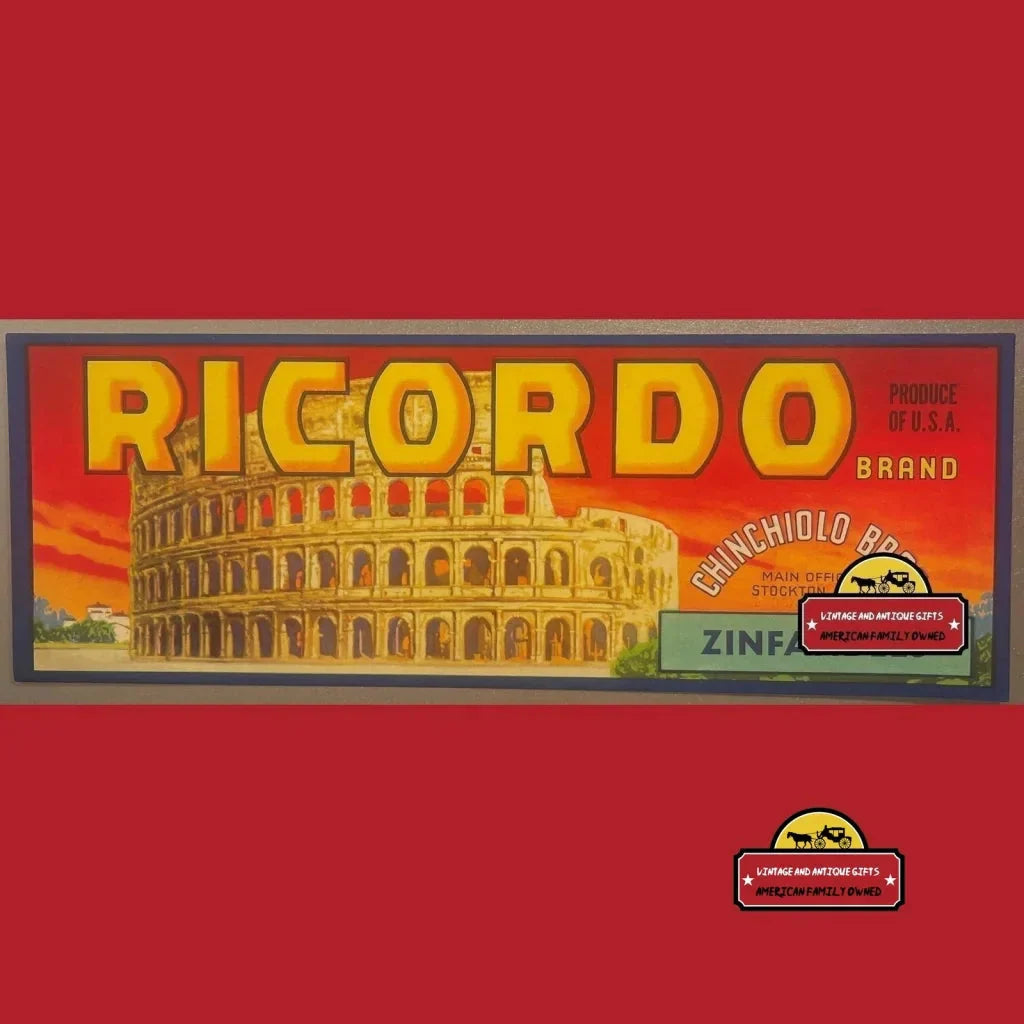 Rare 1950s Ricordo Crate Label Showcases Rome's Colosseum