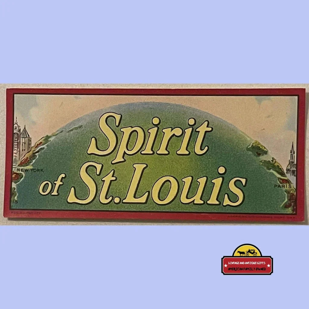 Rare Spirit of St Louis Antique Vintage Cigar Label Celebrates Lindbergh