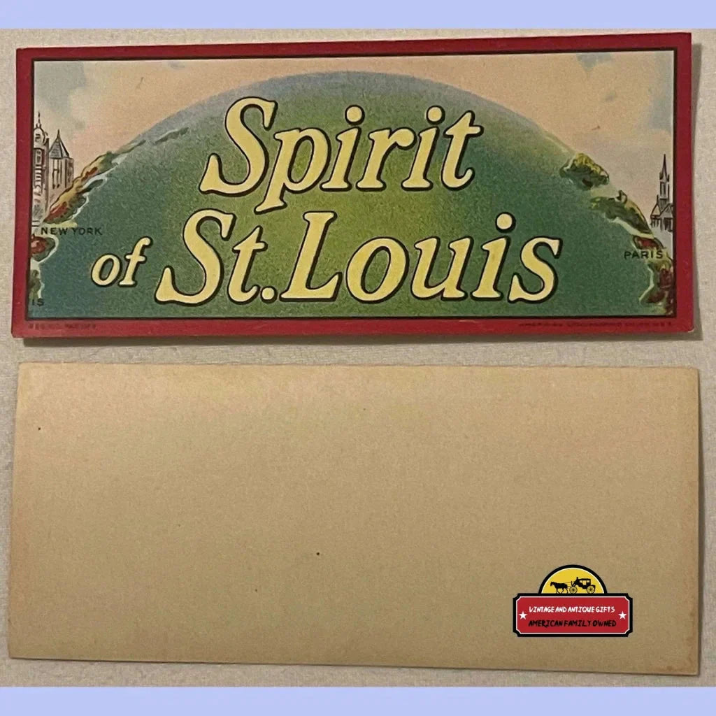 Rare Spirit of St Louis Antique Vintage Cigar Label Celebrates Lindbergh