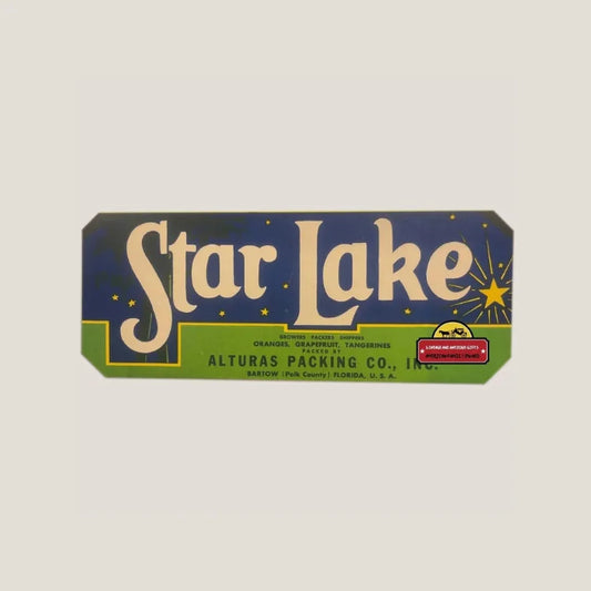 Antique Vintage Star Lake Crate Label Brings 1940s Charm