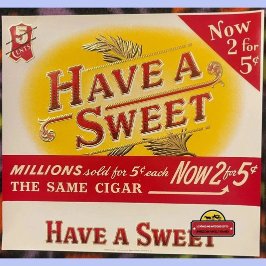 Rare Antique Vintage Cigar Label From Red Lion Pa Embossed Beauty