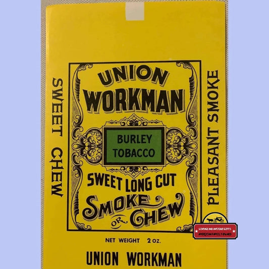 Rare Antique Vintage Union Workman Tobacco Label Stuns Collectors