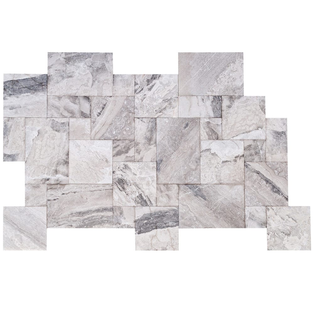 Atlantic Grey Marble Tiles Antique Pattern Sand-Blasted Brushed - Livfloors Collection