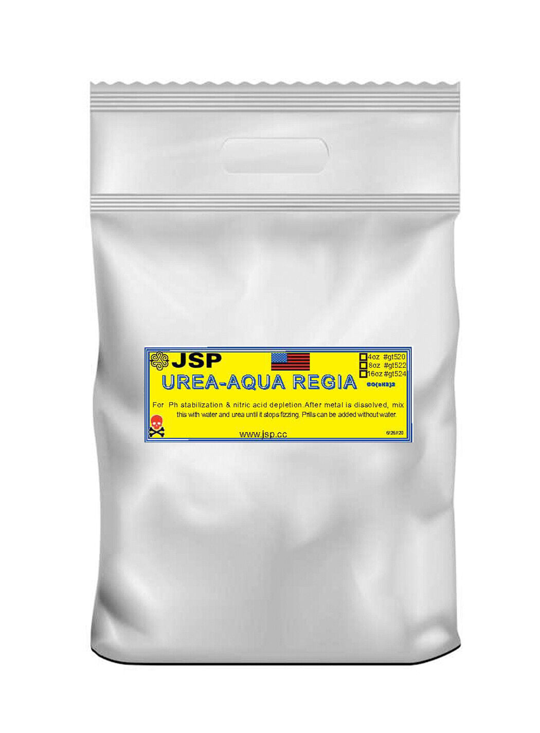 JSP 8 OZ Aqua Regia Prilled Urea Test Acid Metals Recovery & Refining
