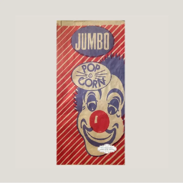 Authentic 1950s Jumbo Clown Circus Popcorn Bag Brings Nostalgia Home