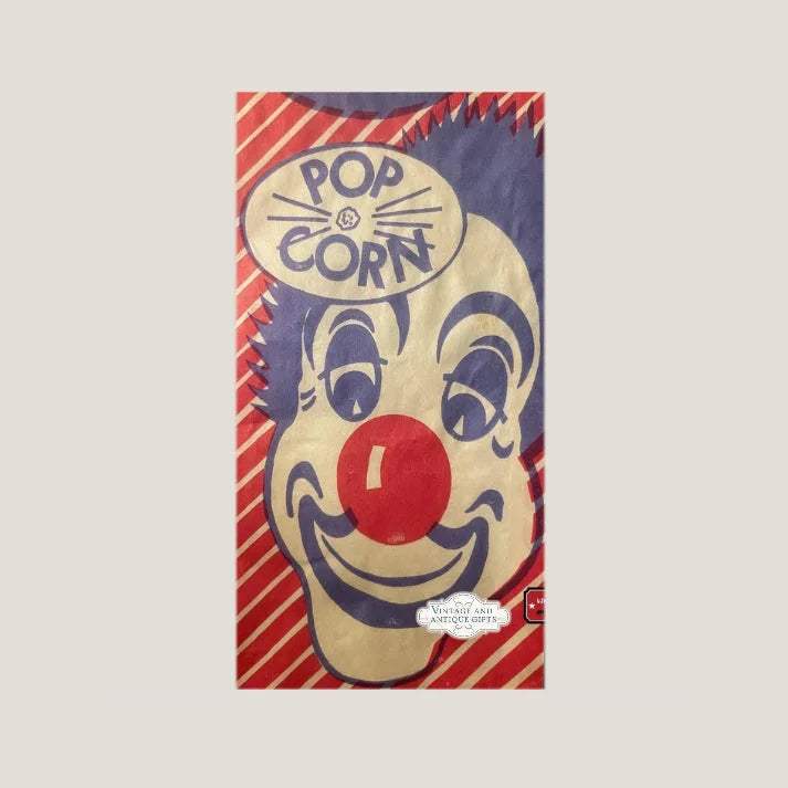 Authentic 1950s Jumbo Clown Circus Popcorn Bag Brings Nostalgia Home
