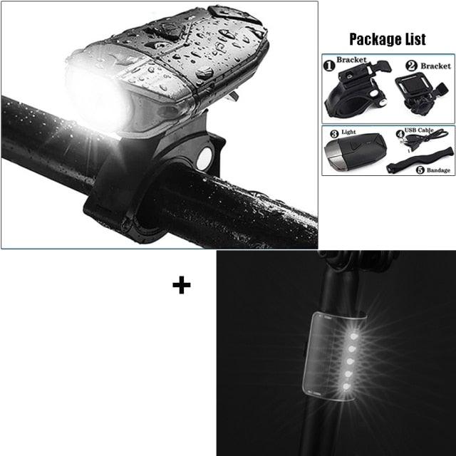 Auto-Sensing Bicycle Light Waterproof Bike Taillight LED USB Rechargable Safety Back Light Riding Warning Saddle Bike Rear Light Waterproof Bike Headlight Taillight LED Light Modes Bike Lights For Night Riding