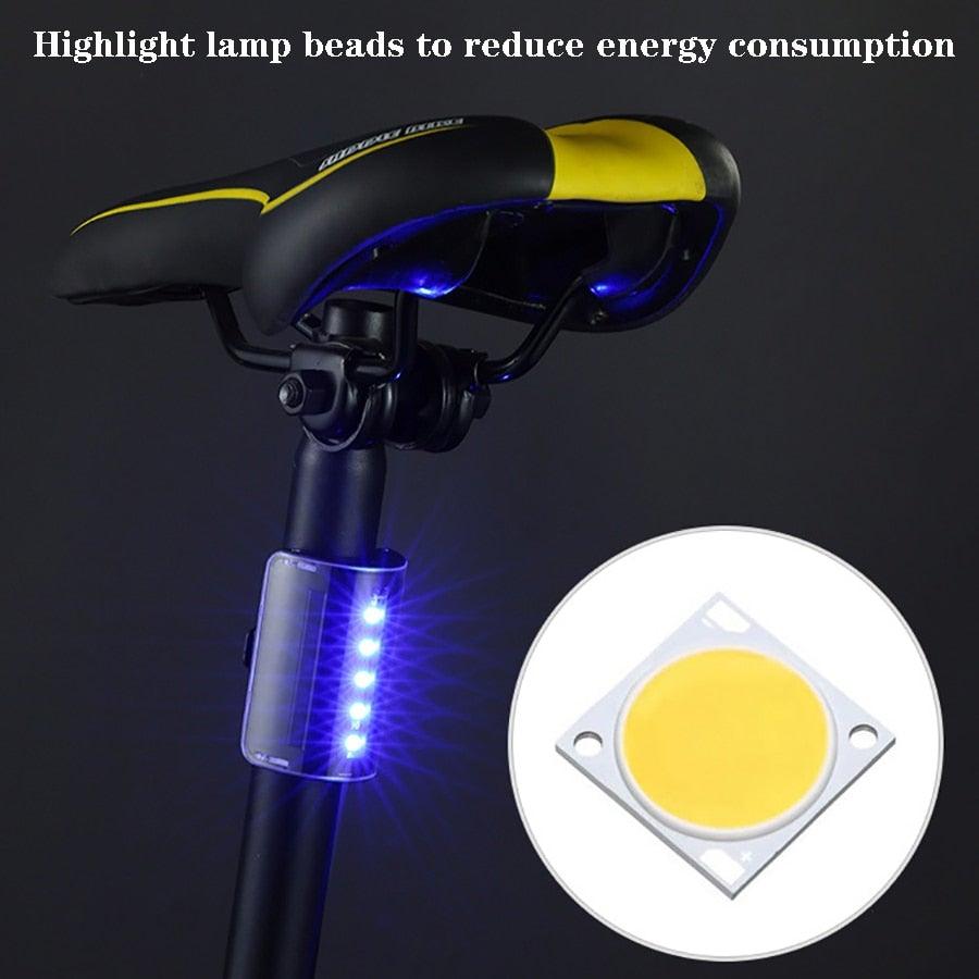Auto-Sensing Bicycle Light Waterproof Bike Taillight LED USB Rechargable Safety Back Light Riding Warning Saddle Bike Rear Light Waterproof Bike Headlight Taillight LED Light Modes Bike Lights For Night Riding
