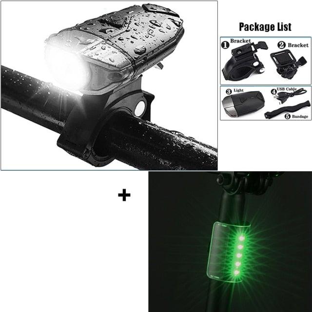 Auto-Sensing Bicycle Light Waterproof Bike Taillight LED USB Rechargable Safety Back Light Riding Warning Saddle Bike Rear Light Waterproof Bike Headlight Taillight LED Light Modes Bike Lights For Night Riding