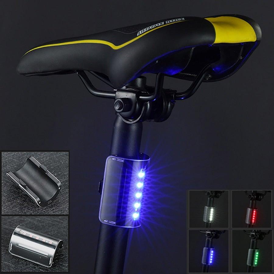 Auto-Sensing Bicycle Light Waterproof Bike Taillight LED USB Rechargable Safety Back Light Riding Warning Saddle Bike Rear Light Waterproof Bike Headlight Taillight LED Light Modes Bike Lights For Night Riding