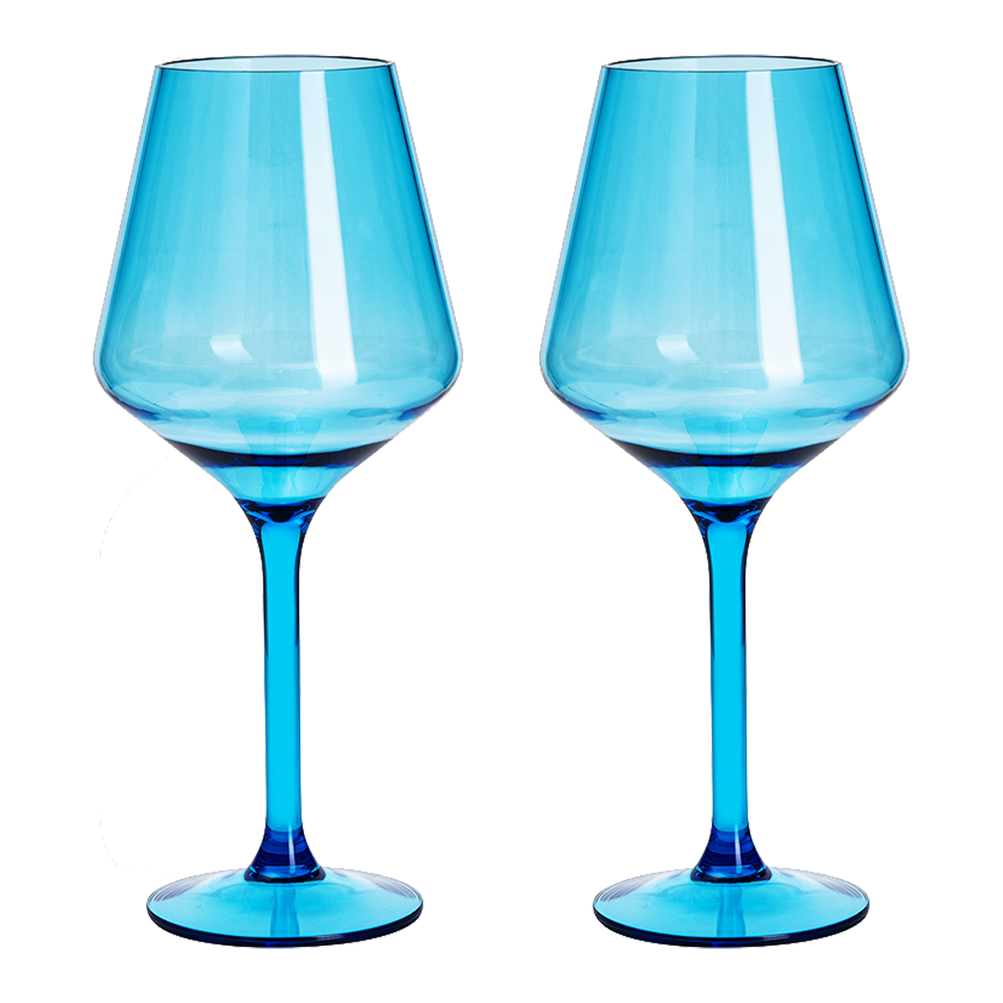 Floating Wine Glasses for Pool - Set of 2-15 OZ Shatterproof Poolside Wine Glasses, Tritan Plastic Reusable Stemware, Beach Outdoor Cocktail, Wine, Champagne, Water Glassware - Spring Summer (Green)
