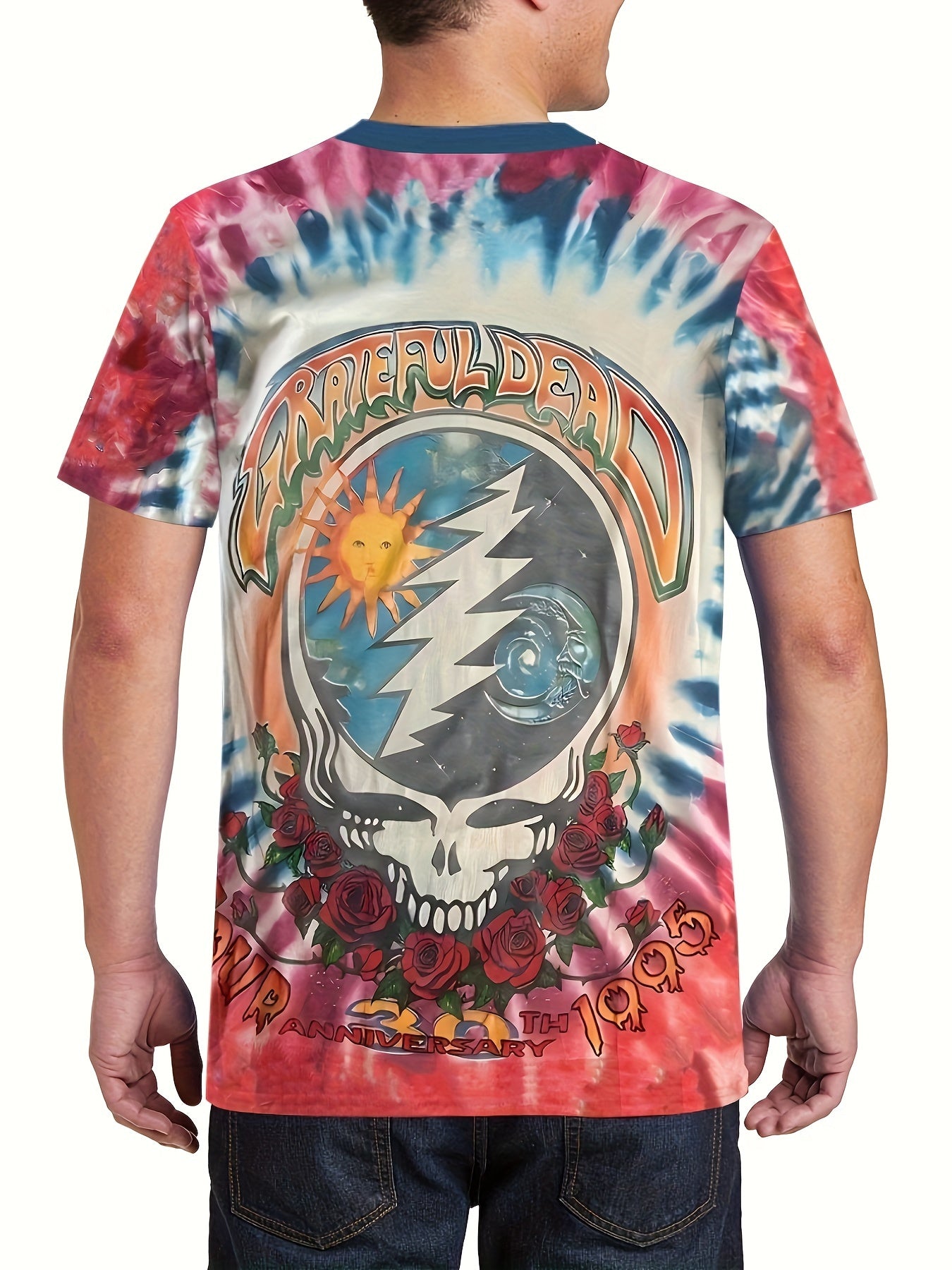 Men's 3D Skull Print T-Shirt – Casual Crew Neck Short Sleeve Tee, 100% Polyester Knit Fabric for Fest - Premium tee from Lizard Vigilante - Just $26.66! Shop now at Lizard Vigilante