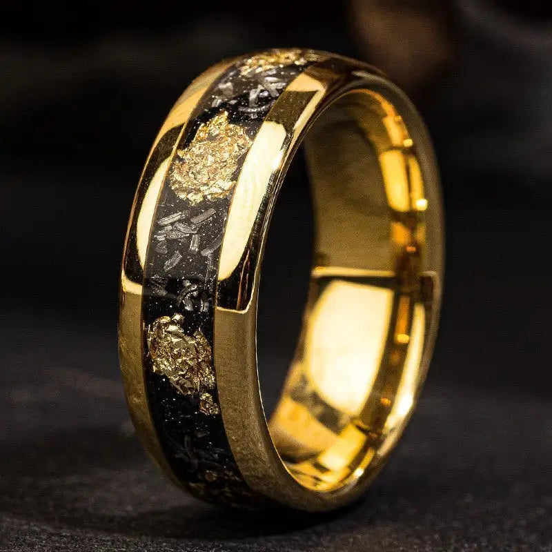 Fashion Men's Gold Starry Stainless Steel Ring