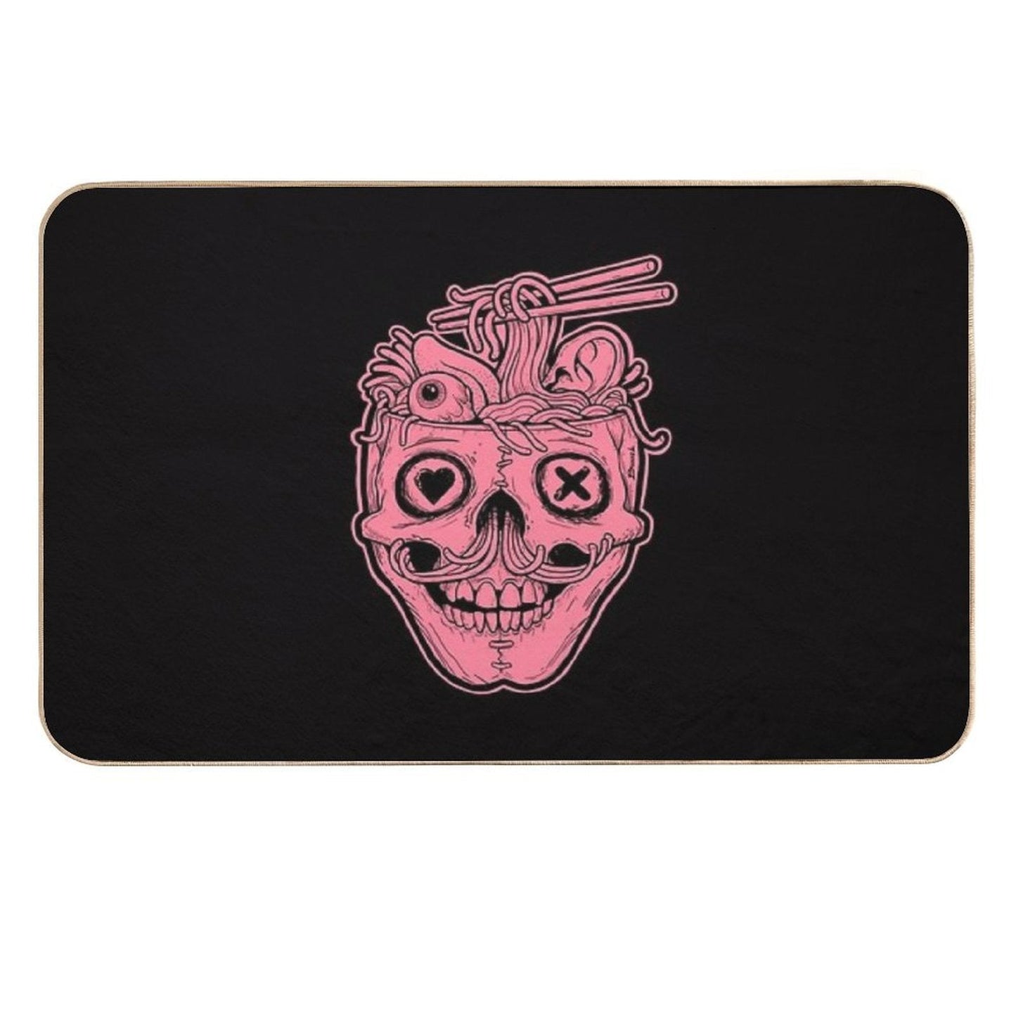 Pink Skull Ramen Brain Durable Bath Mat