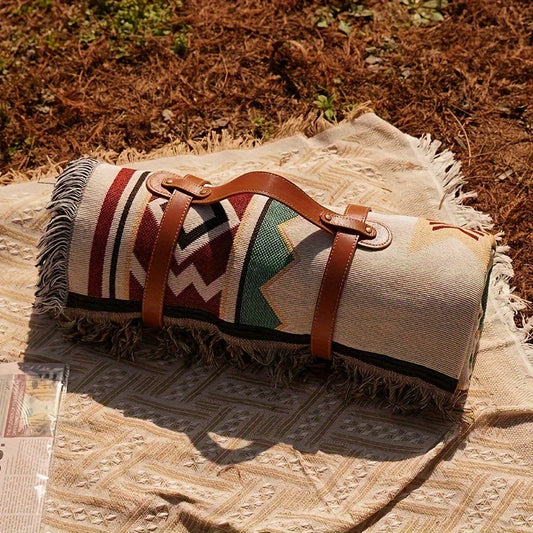 1pc 35.43inch *59.06inch Bohemian Carpet Picnic Mat, Outdoor Mat Camping Supplies, Picnic Cloth & Sofa Blanket, Moisture-proof Mat Ethnic Style Household Goods
