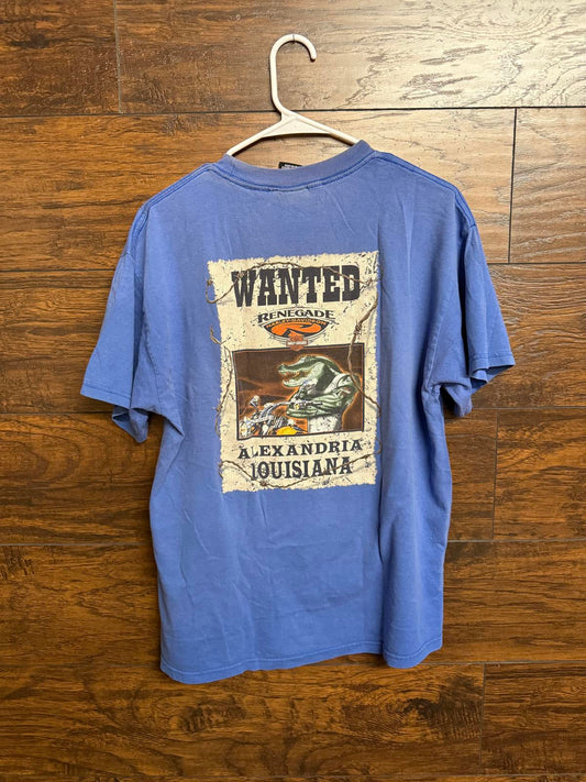 Y2K Faded Blue Harley Davidson Wanted Renegade Poster Gator