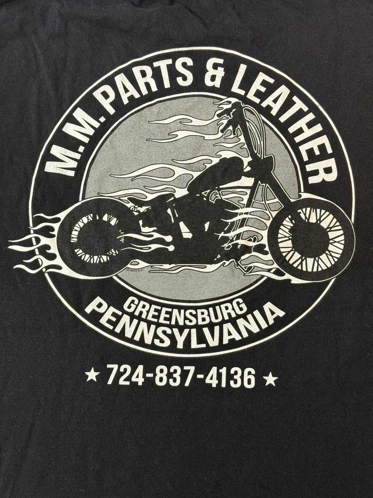 Biker T-shirt MM Parts Motorcyle tee 2nd Amendment Support L