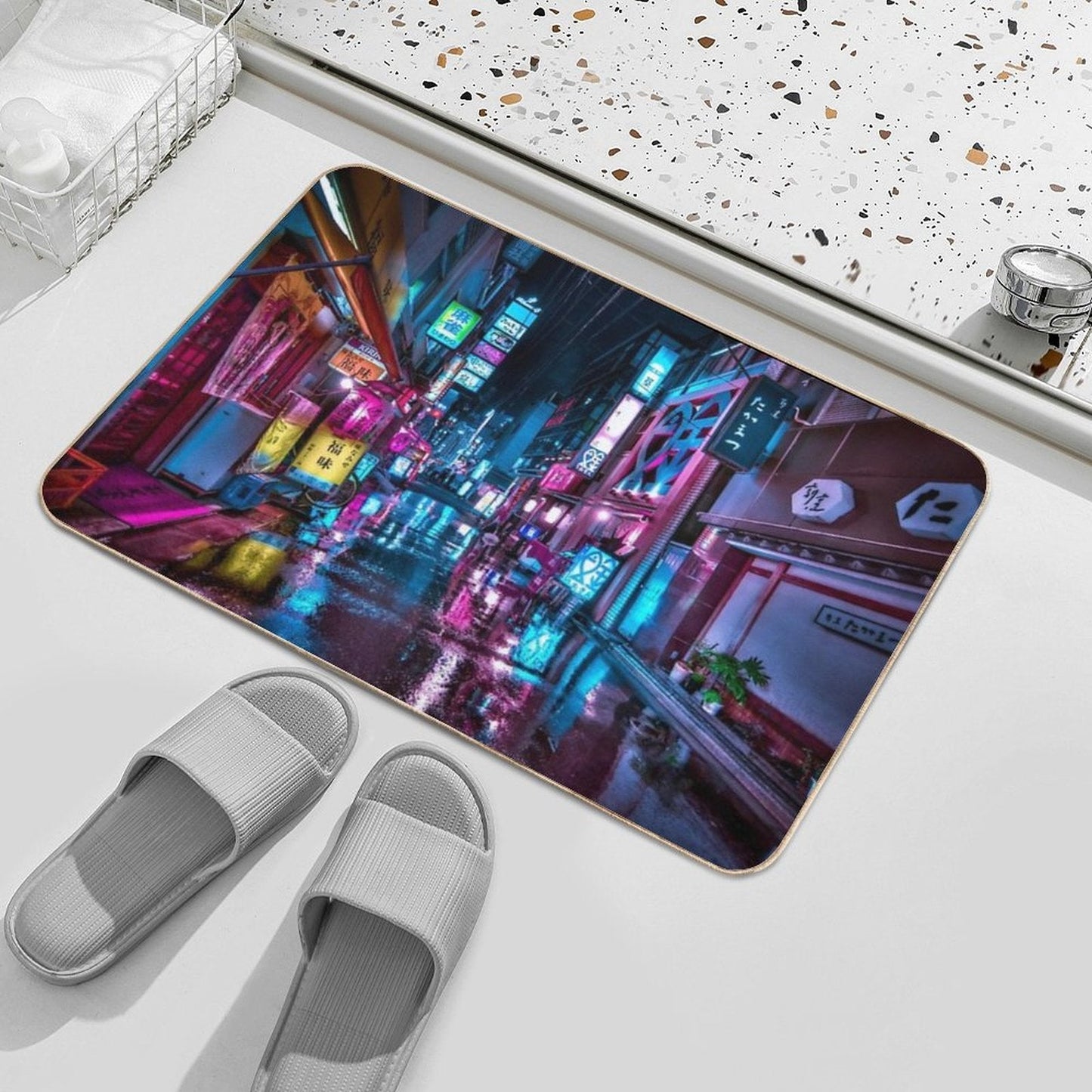 Tokyo at Night - Shimbashi  Multi-Purpose Bath Mat