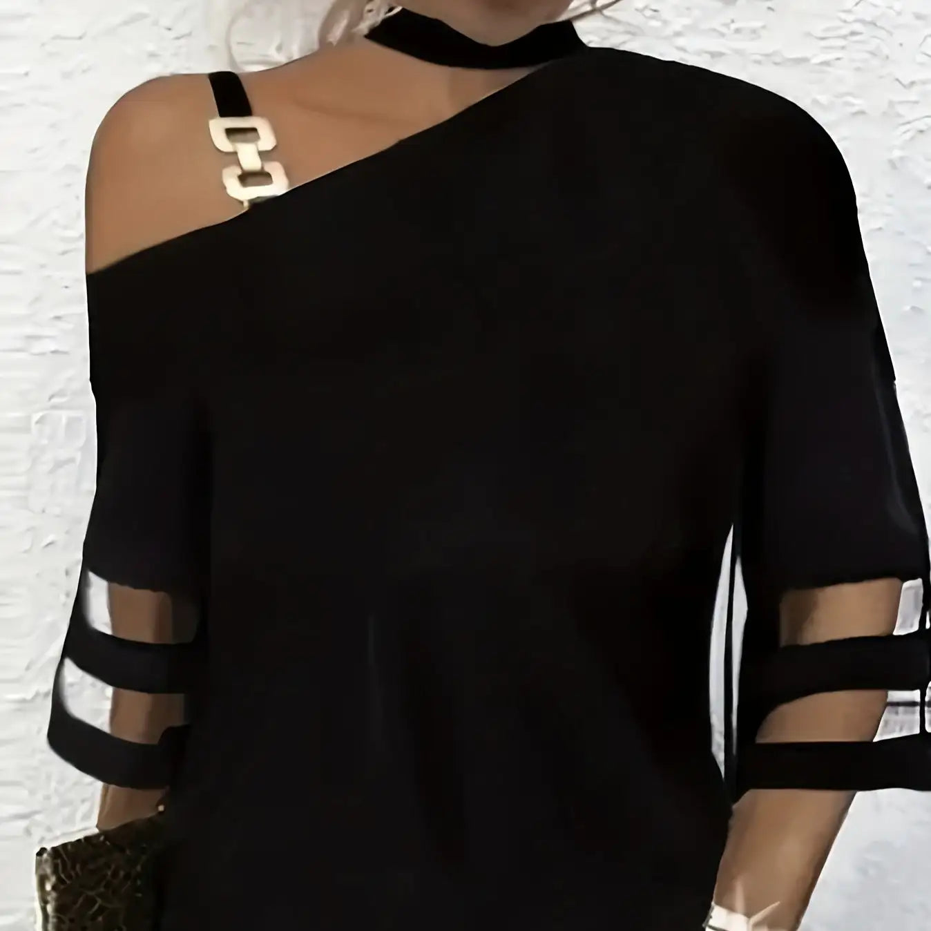 Ladies' Irregular Collar Solid Color Hanging Neck Fashion Off Shoulder Top