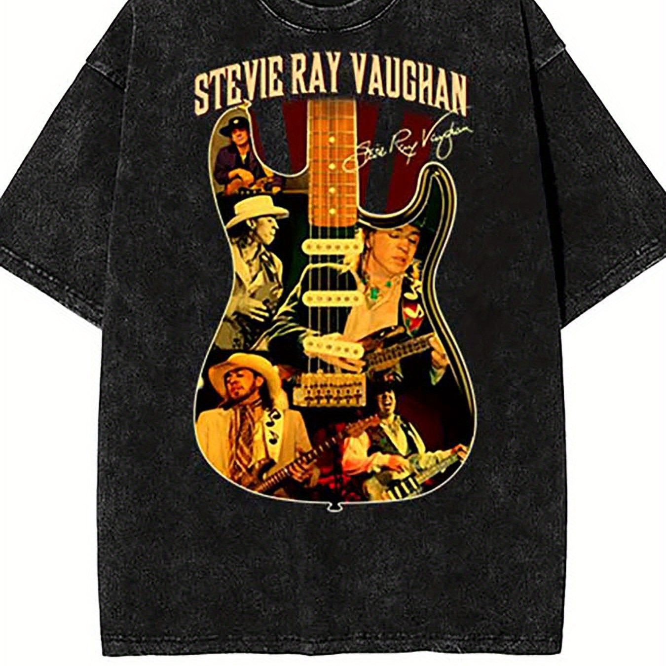 Stevie Ray Vaughan T-shirt, American Musician Shirt, Stevie Ray Vaughan Live Alive Tour T-Shirt 333952 vintage washed distressed batik thickened funny Men’s Short Sleeve Graphic T-shirt PR - Premium  from Lizard Vigilante - Just $30.99! Shop now at Lizard Vigilante