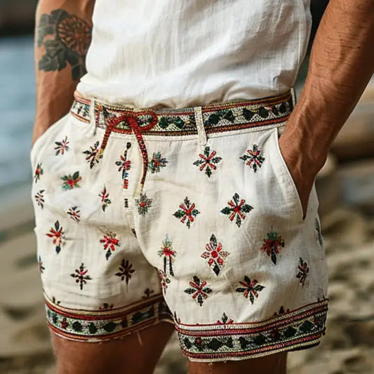 Summer Vintage Printed Casual Shorts