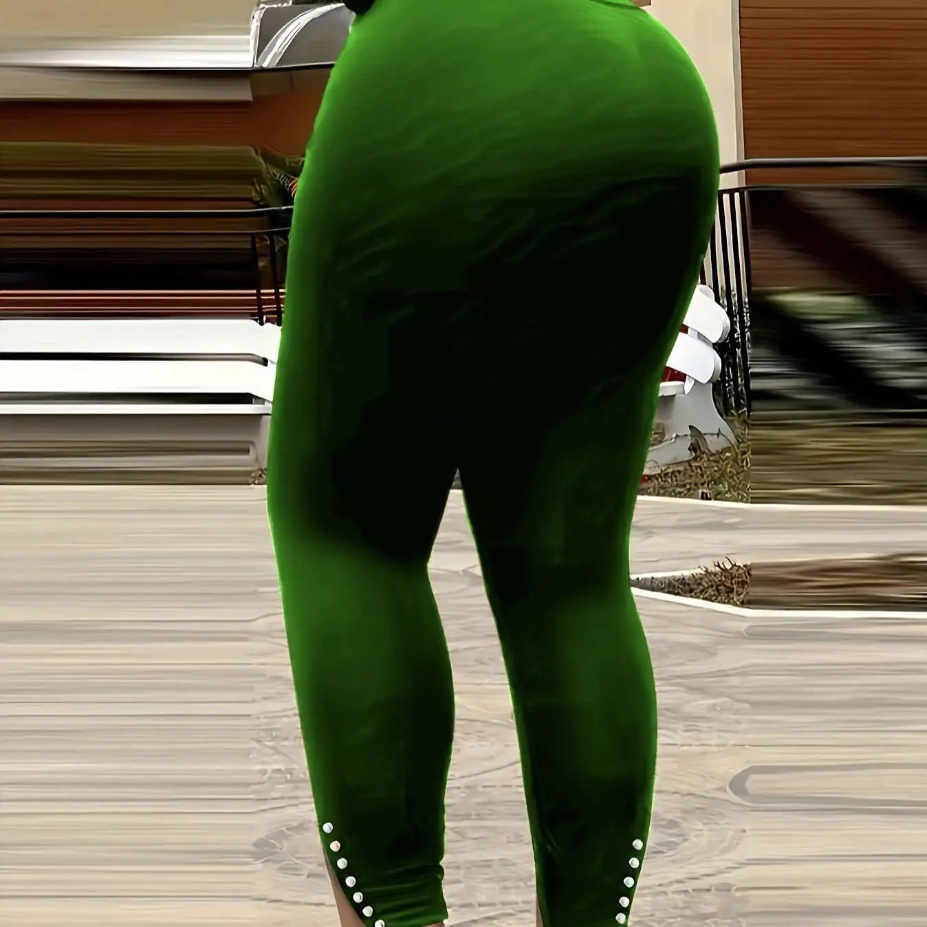 Ladies' Buckle And High Waisted Perforated Pants Sexy Slim Fit Pants Sexy Versatile New Clothes