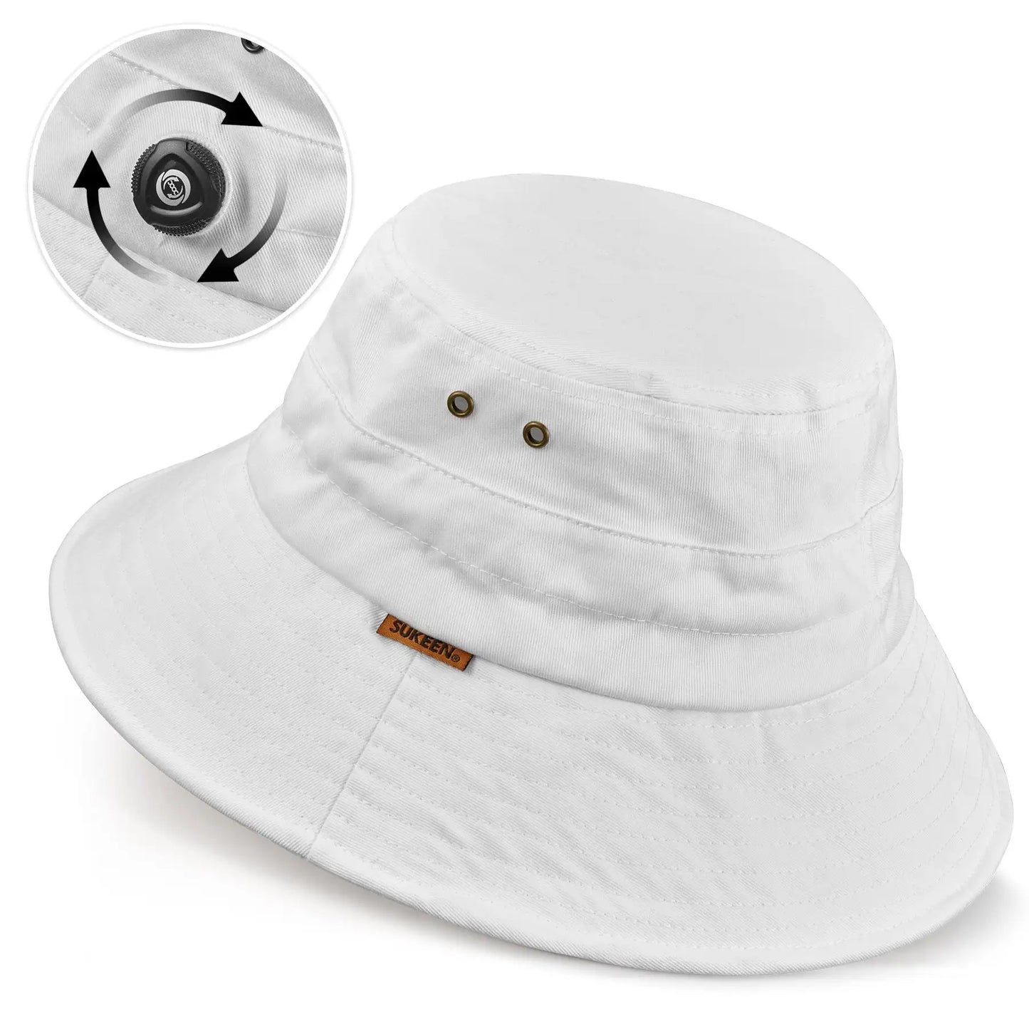 Cotton Bucket Hat For Men Women Adjustable Knob Sun Hat Wide Brim Fishing Hat For Walking Daily Outdoor