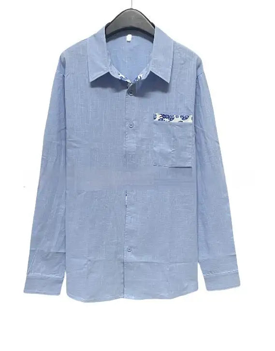 Men's Polo Collar Long-sleeved Casual Shirt