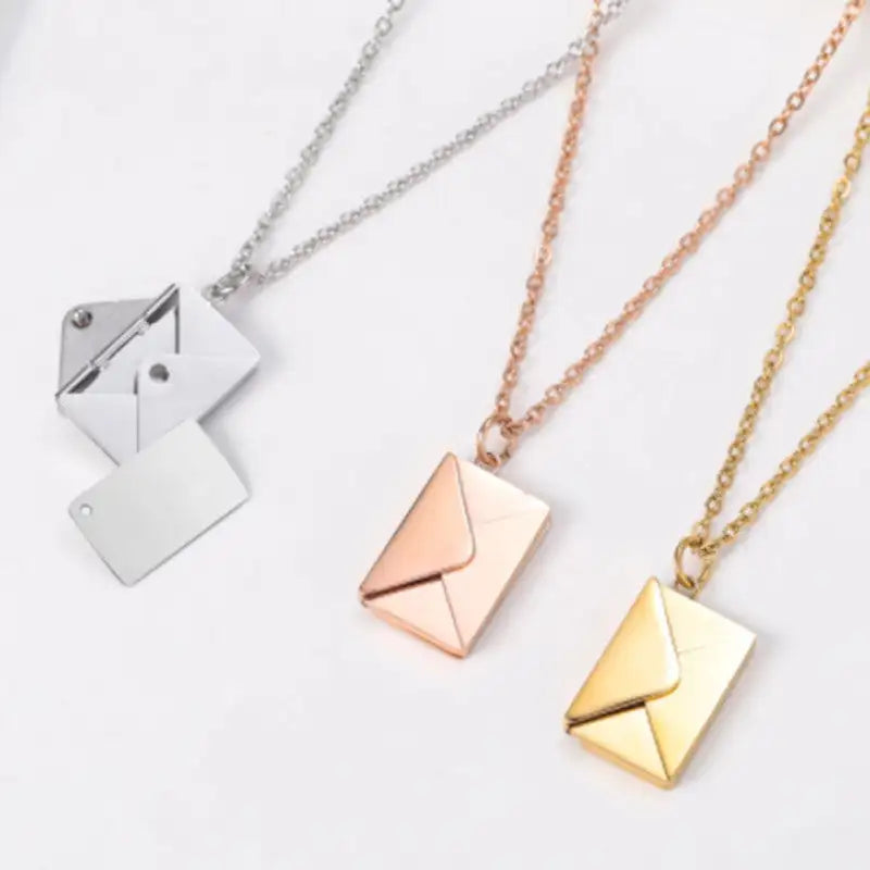 Fashion Jewelry Envelop Necklace Women Lover Letter Pendant Best Gifts For Girlfriend