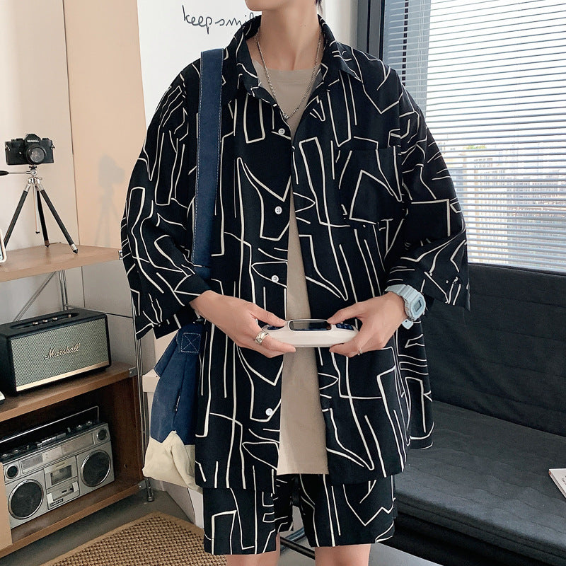 Shirt Five-point Pants Ice Silk Suit