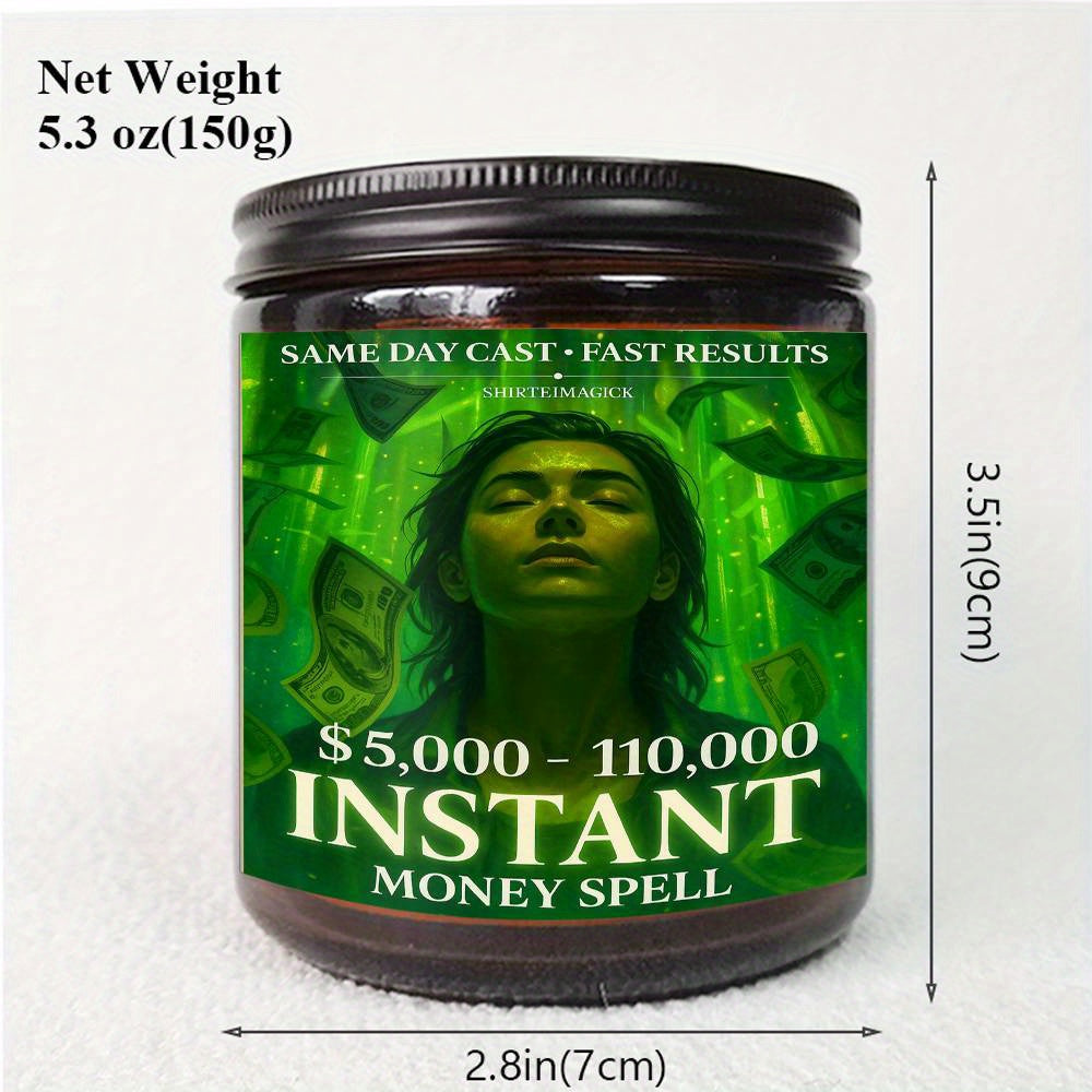 1pc 5. 3 Oz Instant Money Spell Casting Scented Candle Soybean Wax Gift Idea For Women Men Adult Bestie Coworker Husband Wife Him Her Son Daughter Dad Mum Sister Brother Family On Birthday Xmas New Year Funny Unique Essential