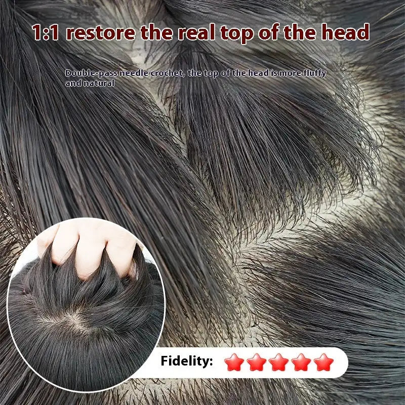 Women's Hand Woven Double Delivery Needle Wig Sheath Real Human Hair Silk Sleeve