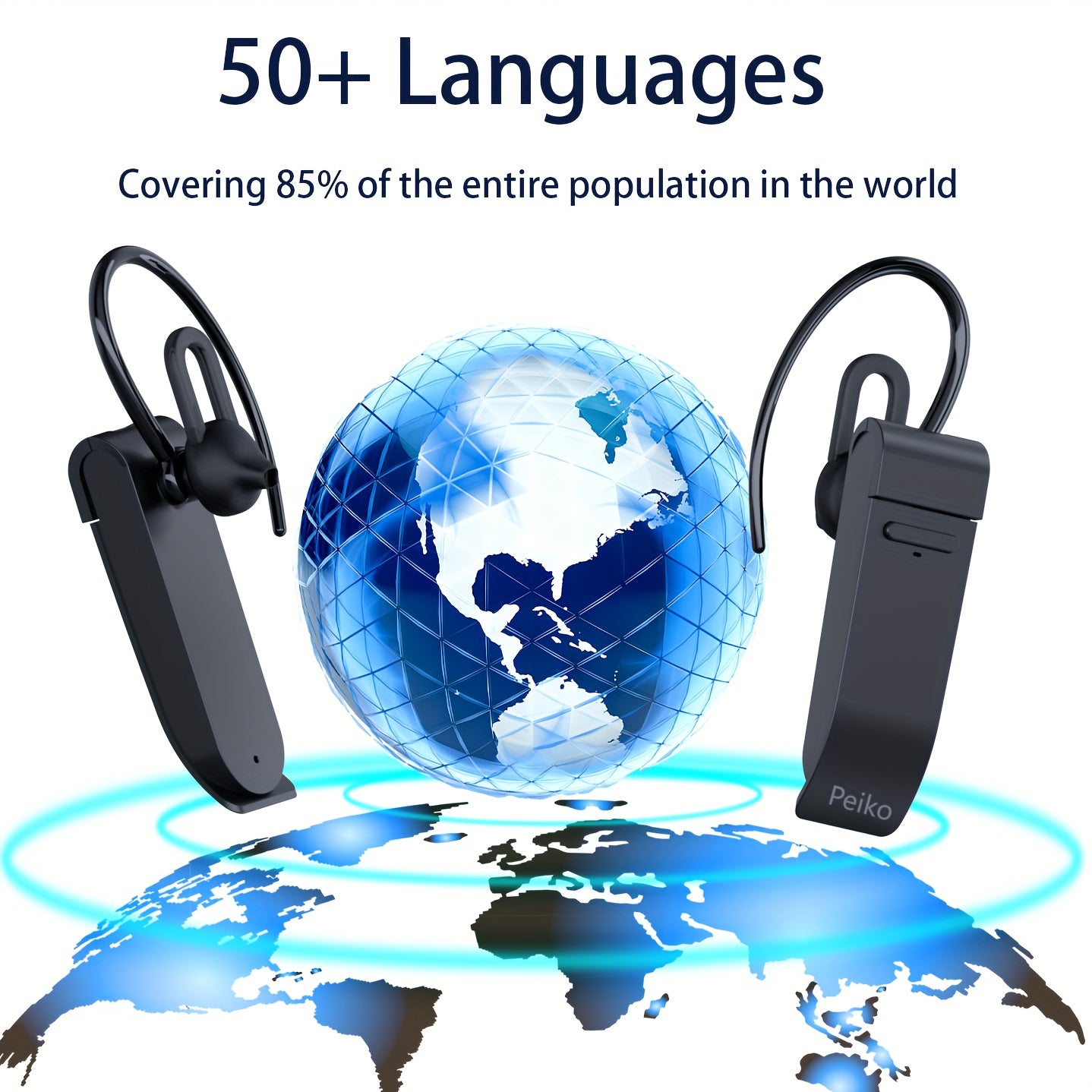 PEIKO WorldTalker - Instant Single Earphone Earbud Translator Supporting 136 Languages with 11 Offline Modes for Accurate Real-Time Voice Translation Anywhere - Premium  from Lizard Vigilante - Just $28.99! Shop now at Lizard Vigilante