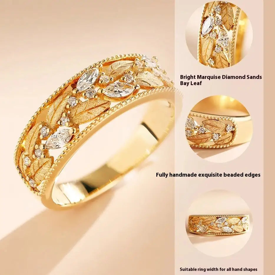 Retro Fashionable Horse Eye Diamond Laurel Earrings