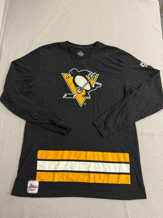 NHL Pittsburgh Penguins Hockey T-shirt Jersey LS Coors Light
