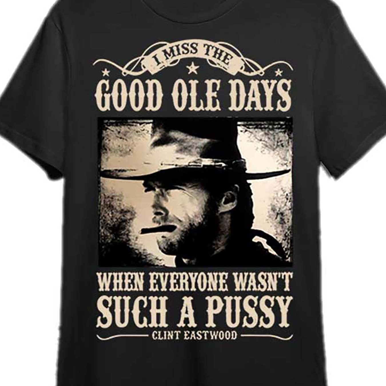 "I Miss the Good Ole Days" Clint Eastwood T-Shirt | Funny Graphic Tee | Men's Organic Cotton Short Sleeve | Casual Crew Neck - Premium T-Shirt from Lizard Vigilante - Just $24.99! Shop now at Lizard Vigilante