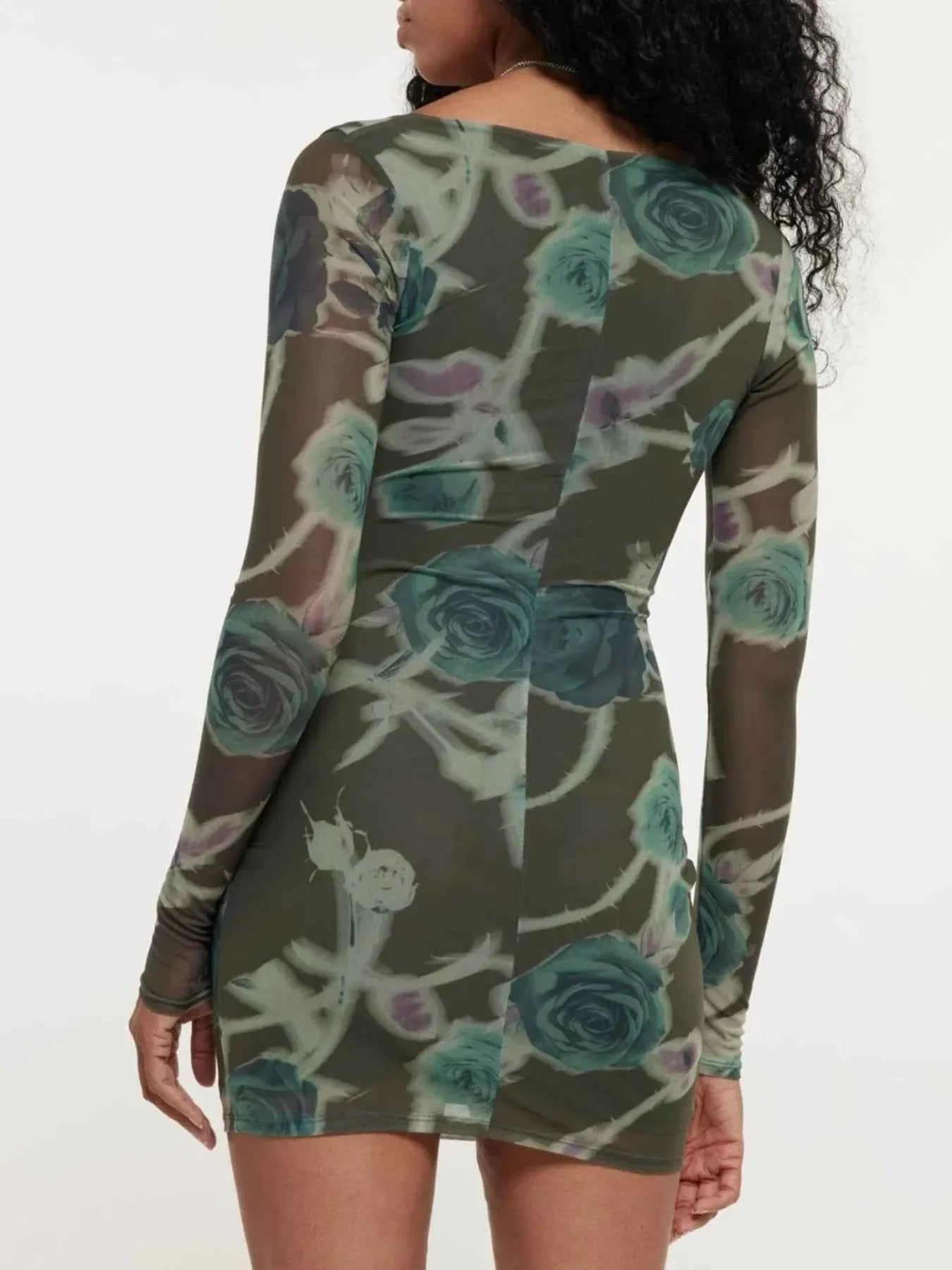 Long Sleeve Bodycon Dress : With Keyhole Detail