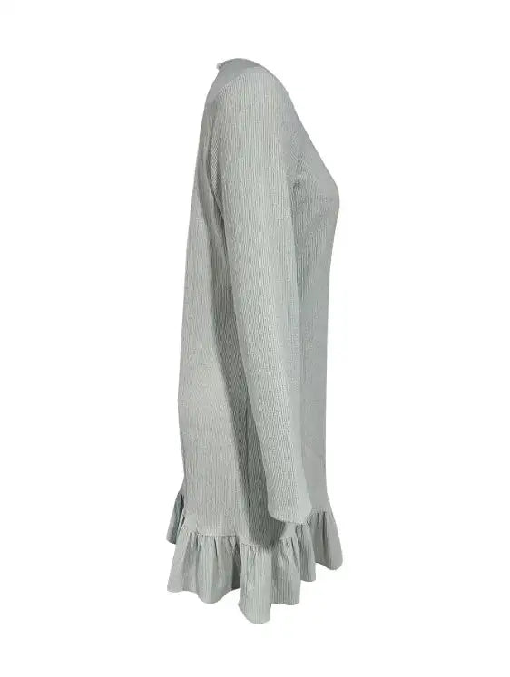 Ladies' Solid Color Lace A-list Casual Long Sleeved Dress