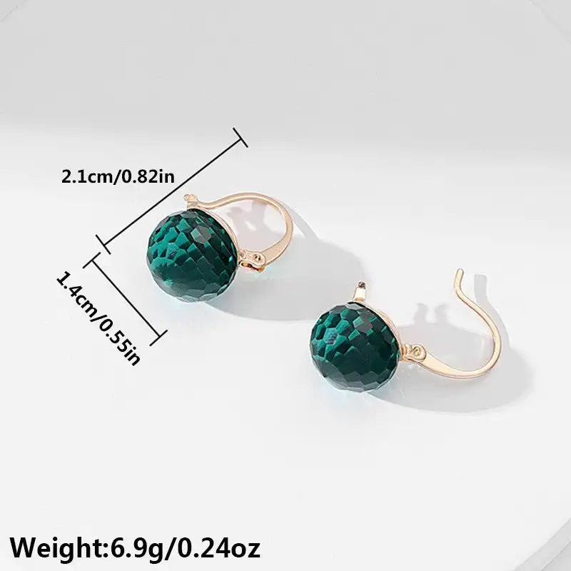 European And American Stylish Round Crystal Ear Clips Women