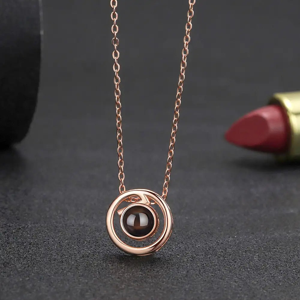 S925 Silver Necklace Female Language Projection