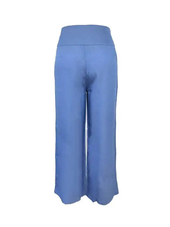 Ladies' Solid Color Button Design Fashionable Casual Pants