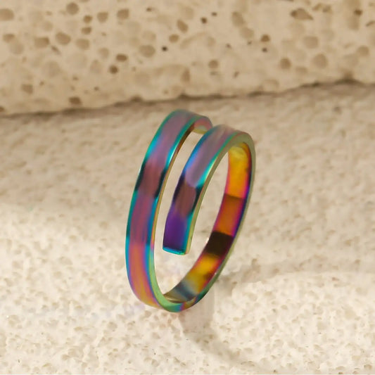 Design Titanium Steel Cross Open Adjustable Ring