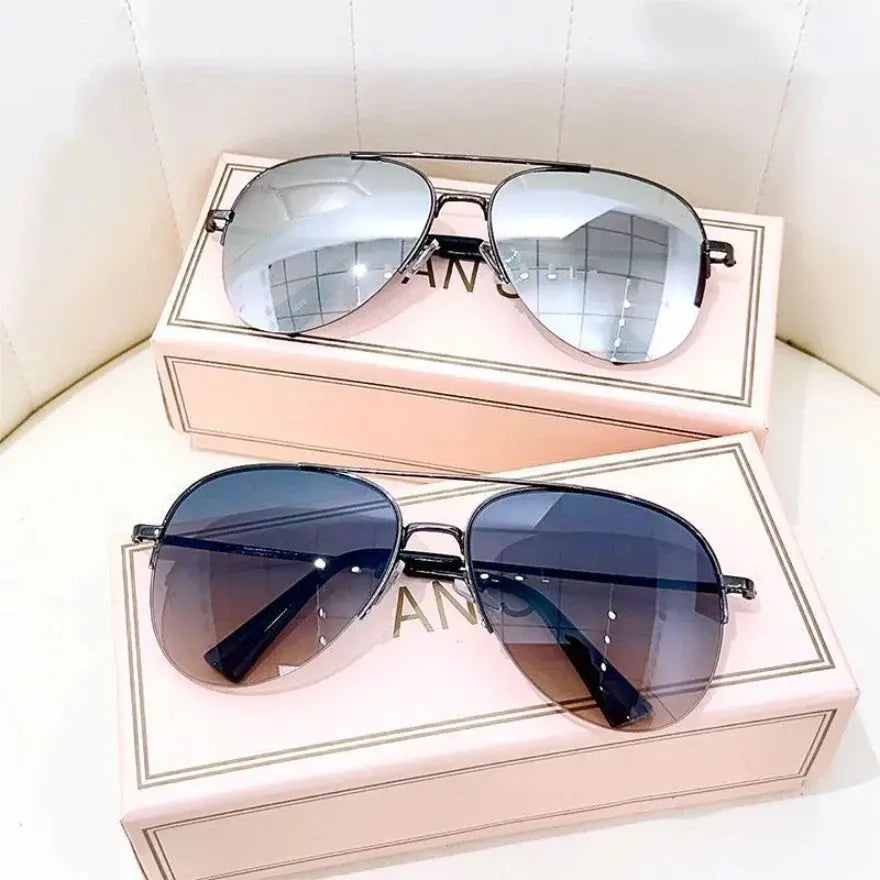 Aviator Sunglasses for Men & Women Fashion Gradient Big Frame Pilot Unisex Sun Glasses Design Anti-Reflective Lunette De Soleil Homme UV400 (No Box) - Premium sunglasses from Lizard Vigilante - Just $23.99! Shop now at Lizard Vigilante