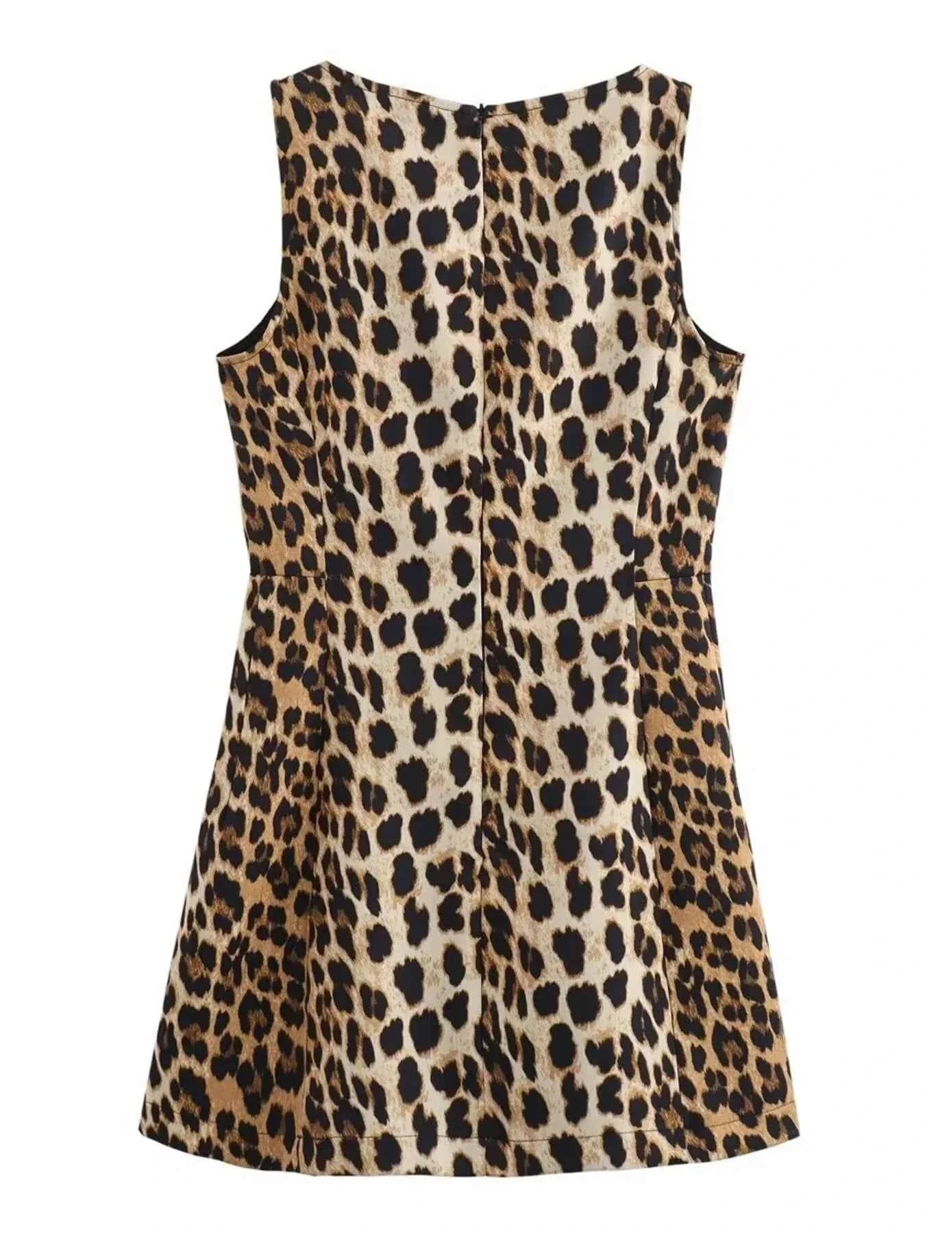 Leopard Print Sleeveless : Mini Dress