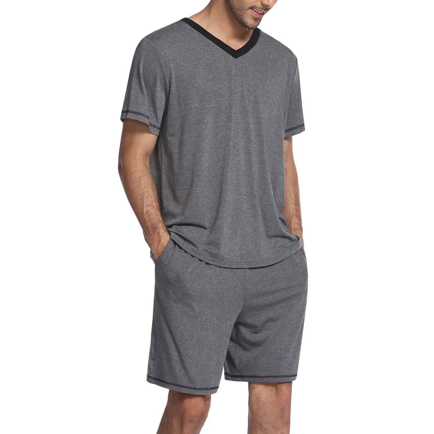 Men's Casual Suit Short-sleeved Shorts Two-piece Set